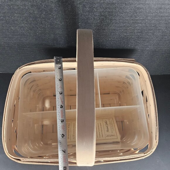 Longaberger, 2001 Spring Basket White Wash Protector and Divided Utensil Caddy - Picture 10 of 10